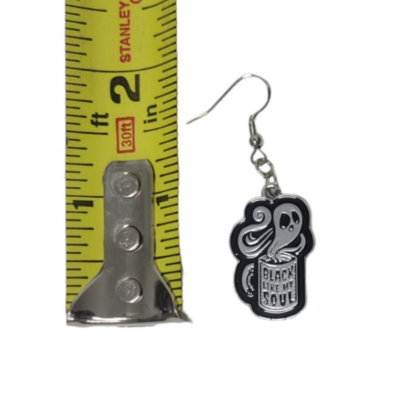 Handmade Black Like My Soul Earrings - Picture 2 of 2